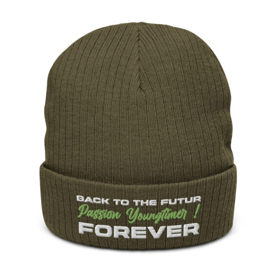Bonnet en tricot côtelé BACK TO THE FUTUR, passion youngtimer, FOREVER